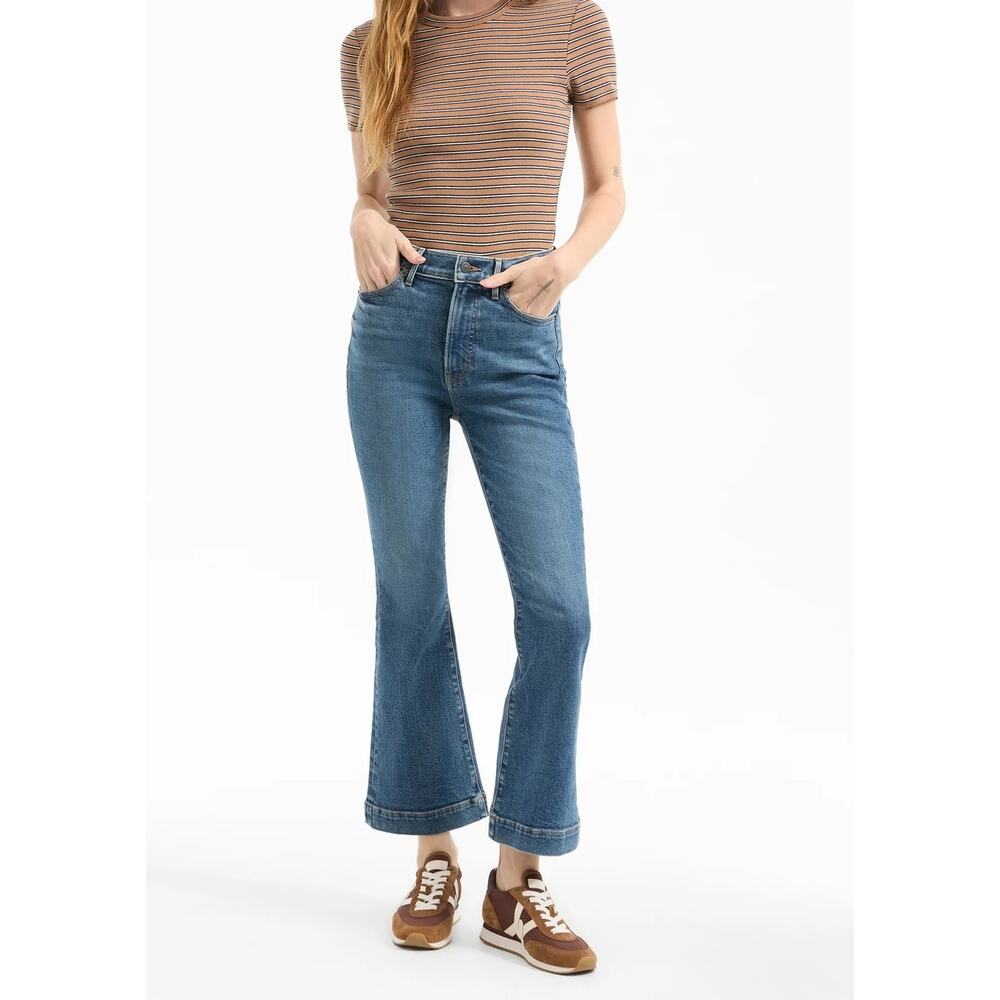 Veronica Beard High-Rise Medium Blue Flared Jeans